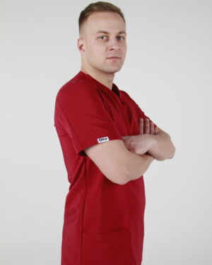 KEIA | Scrubs medyczny męski | Bordowy B52