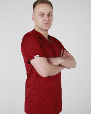 KEIA Classic | Męski scrubs medyczny | Bordowy