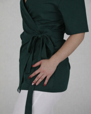 KEIA | Kimono damskie krótkie | Butelkowa zieleń